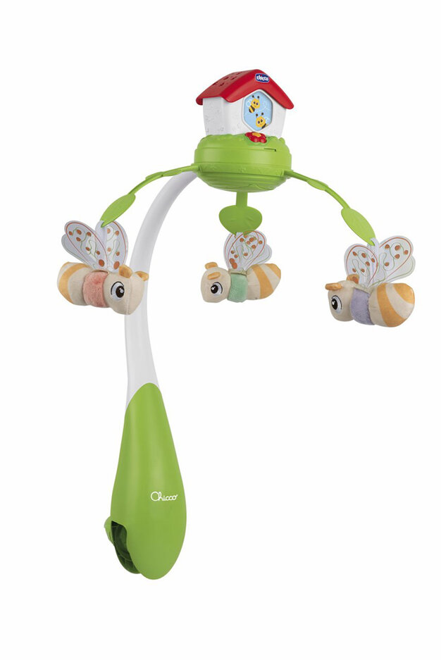 CHICCO Forgó játék kiságyra projektorral Bee Hive akciós termékkép 1