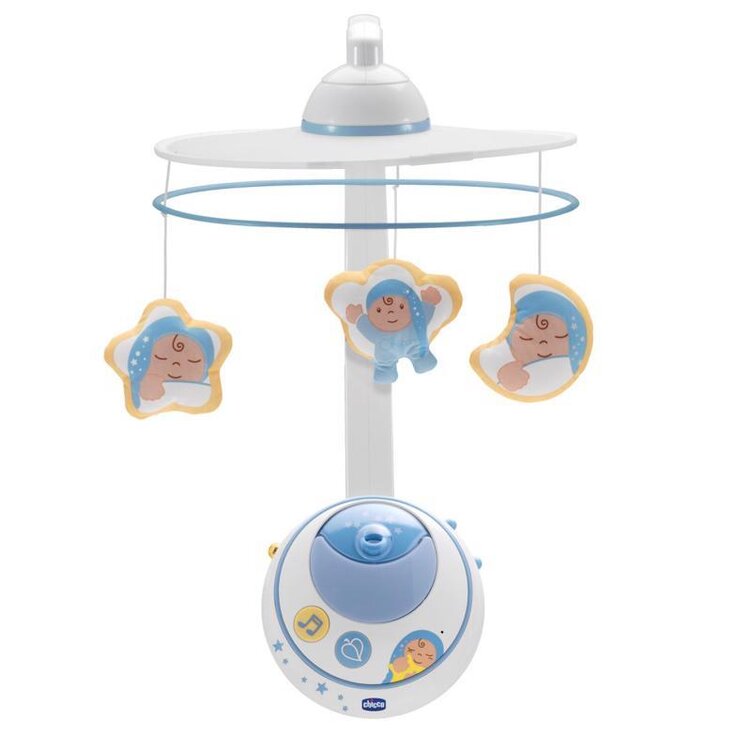CHICCO Hudební kolotoč a projektor s automatickým senzorem Magic Stars 2v1 modrá 0m+