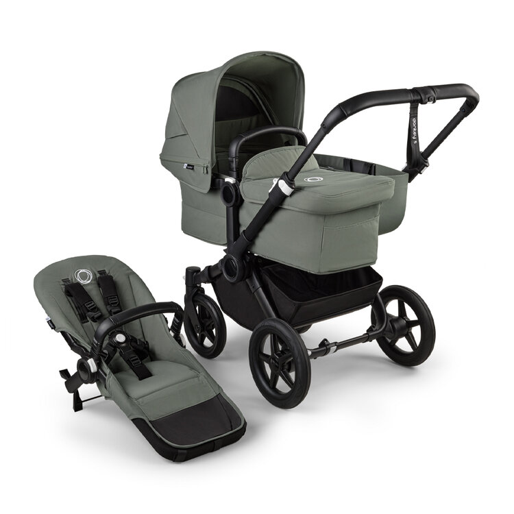 BUGABOO Donkey 5 Kočárek kompletní Mono Black/Forest green-Forest green