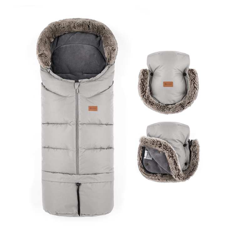 PETITE&MARS Téli szett Arctic 4 az 1-ben bundazsák + babakocsi kesztyű Furry Champagne Shower akciós termékkép 1