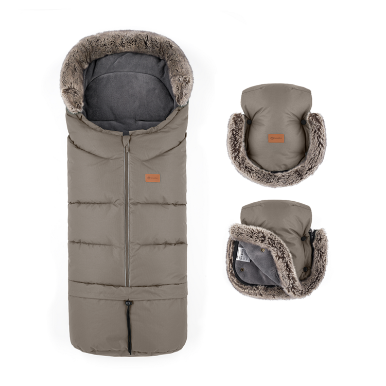 PETITE&MARS Téli bundazsák Arctic 4 az 1-ben + babakocsi kesztyű Furry Mocha Mousse