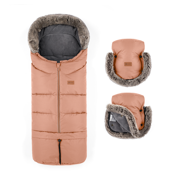 PETITE&MARS Téli bundazsák Arctic 4 az 1-ben + babakocsi kesztyű Furry Pastel Peach akciós termékkép 1