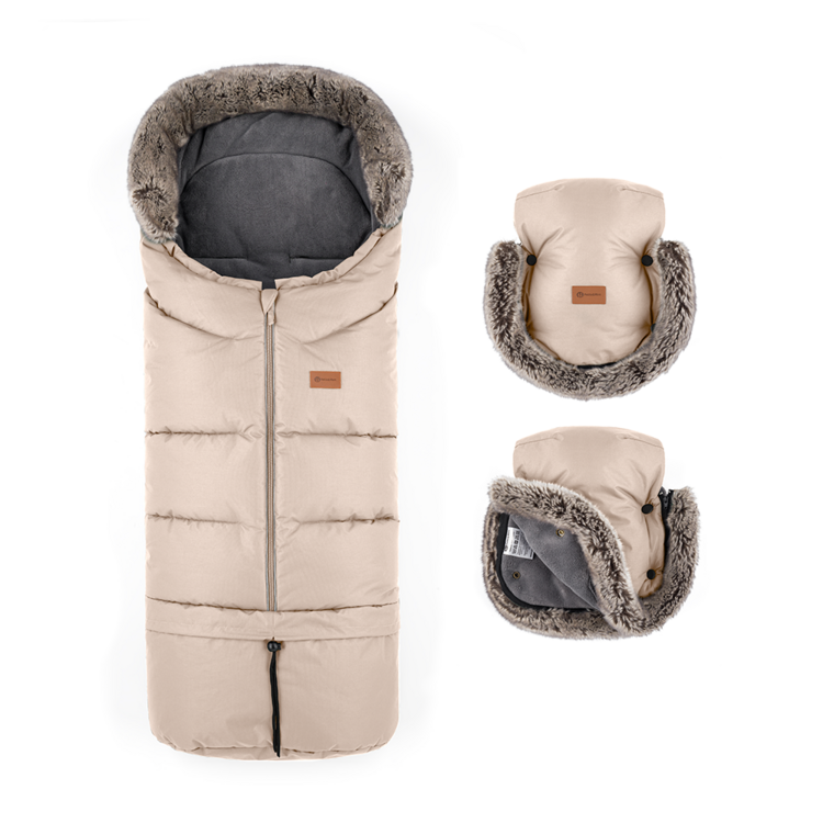 PETITE&MARS Téli bundazsák Arctic 4 az 1-ben + babakocsi kesztyű Furry Rose Petal