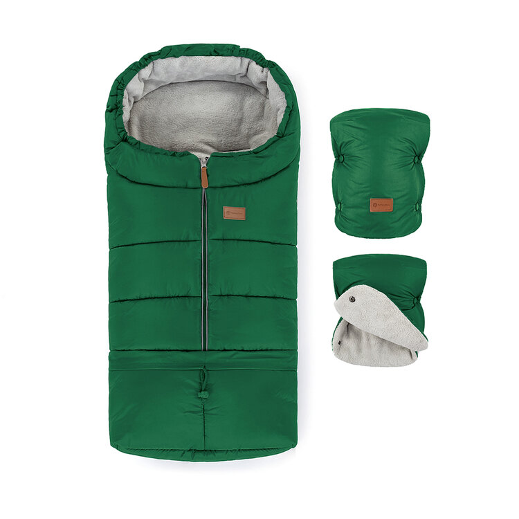 E-shop PETITE&MARS Set zimní fusak Jibot 3v1 + rukavice na kočárek Jasie Juicy Green