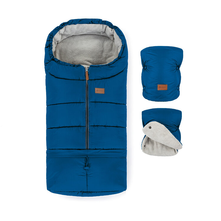 E-shop PETITE&MARS Set zimní fusak Jibot 3v1 + rukavice na kočárek Jasie Ocean Blue