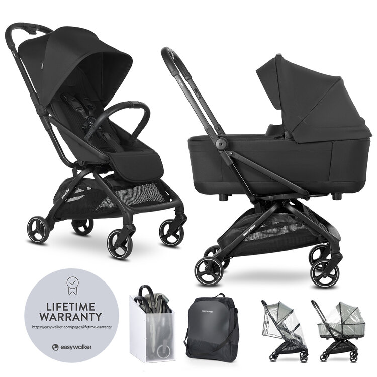 EASYWALKER Kombinált babakocsi Rockey S Pure Black akciós termékkép 1