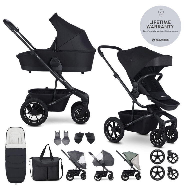 EASYWALKER Kočárek kombinovaný Harvey⁵ Midnight Black XXL AIR