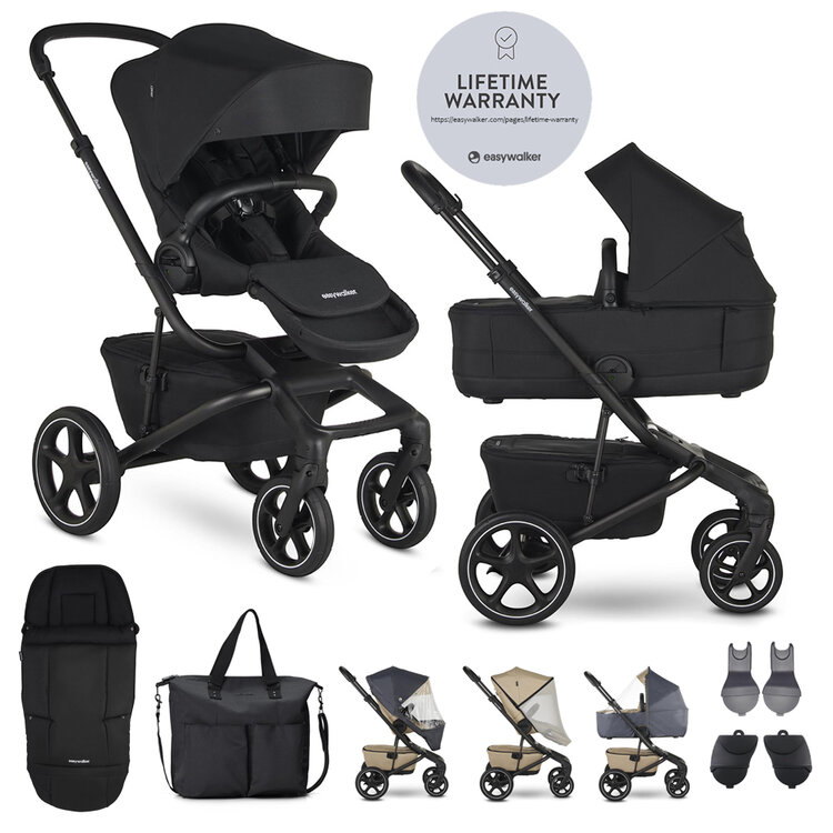 EASYWALKER SET XXL kočárek kombinovaný Jimmey Pepper Black s příslušenstvím