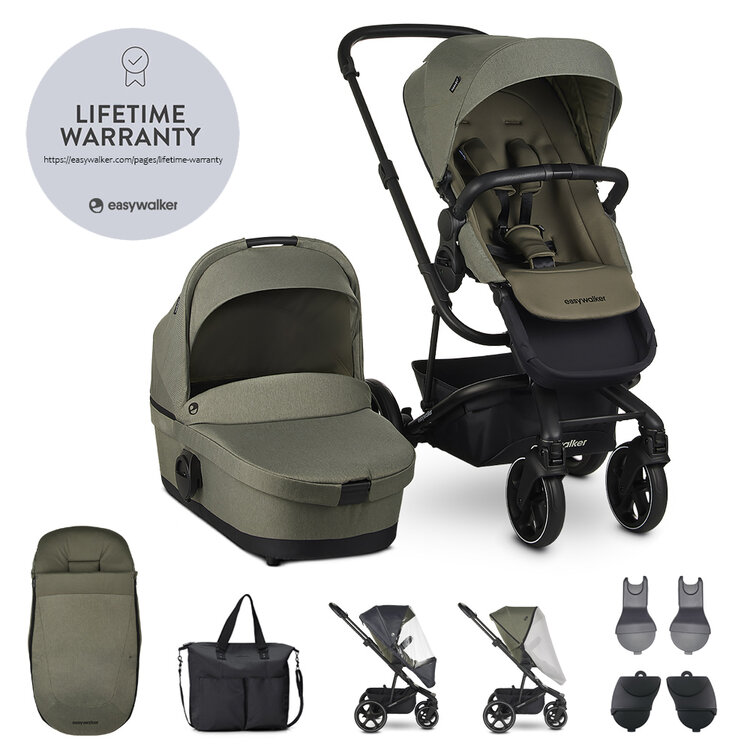 EASYWALKER Set XXL kombinált babakocsi Harvey3 Sage Green kiegészítőkkel akciós termékkép 1