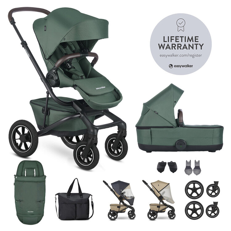 Obrázok EASYWALKER Set XXL kočík kombinovaný Jimmey Air Pine Green s príslušenstvom 2020