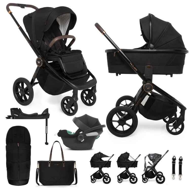 MUUVO Kombinált babakocsi Quick SE 2 Sunset fekete szett 2 az 1-ben + CYBEX Aton B2 i-Size + alap akciós termékkép 1
