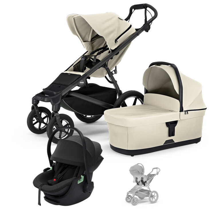 THULE SET 3 az 1-ben Urban Glide 4 Bézs babakocsi Maple Black autósüléssel és adapterekkel akciós termékkép 1