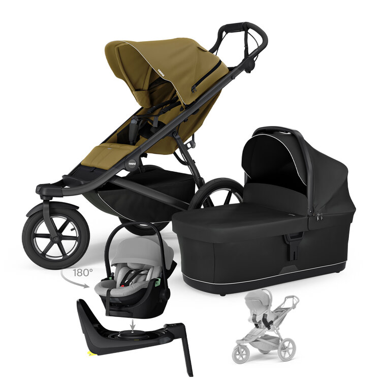 THULE SET 4 az 1-ben Urban Glide 3 Nutria babakocsi Maple Light Grey autósüléssel, Alfi alappal, adapterekkel akciós termékkép 1