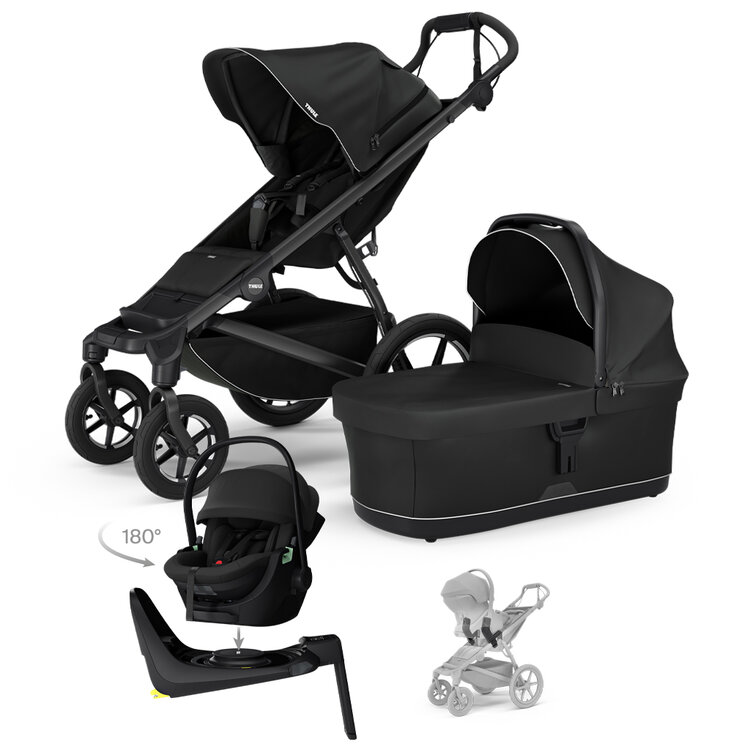THULE SET 4 az 1-ben Urban Glide 4 Black babakocsi Maple Black autósüléssel, Alfi alappal és adapterekkel akciós termékkép 1