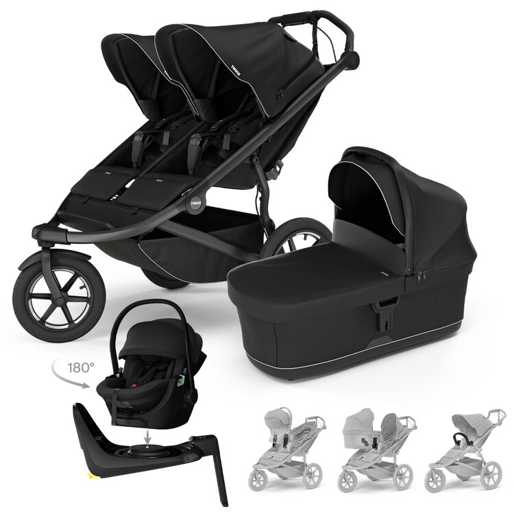 THULE SET 4 az 1-ben Urban Glide 3 Double Black babakocsi Maple Black autósüléssel, alappal, tartozékokkal akciós termékkép 1