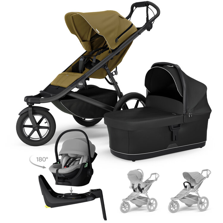 THULE SZETT 4 az 1-ben Urban Glide 3 Nutria babakocsi Maple Light Grey autósüléssel, alappal, kiegészítőkkel akciós termékkép 1