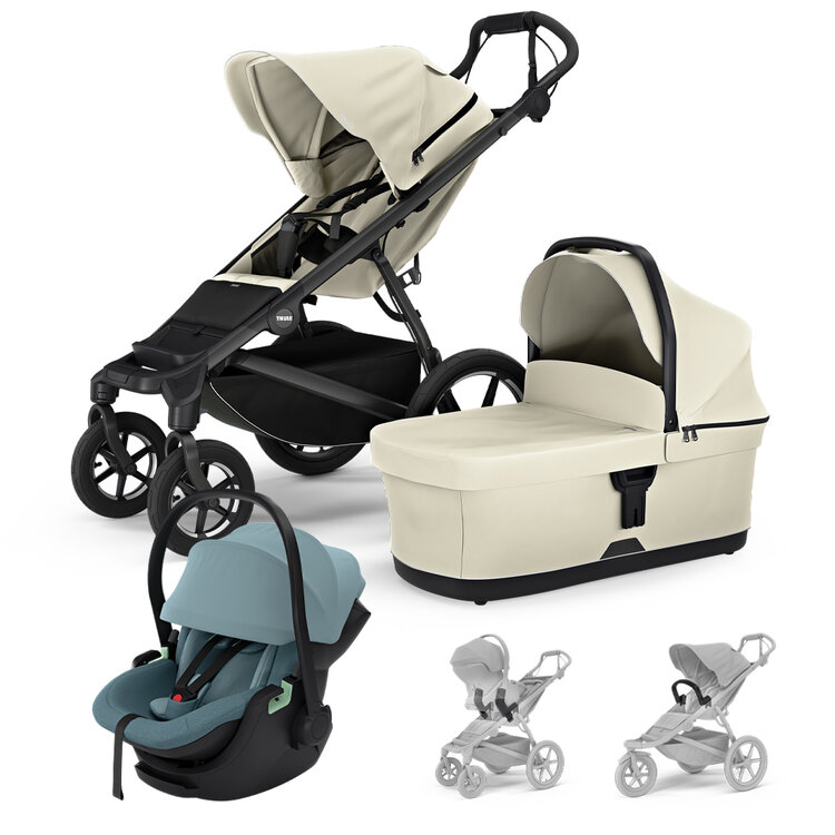 THULE SZETT 3 az 1-ben Urban Glide 4 Bézs babakocsi Maple Mid Blue autósüléssel, karfával és adapterekkel akciós termékkép 1