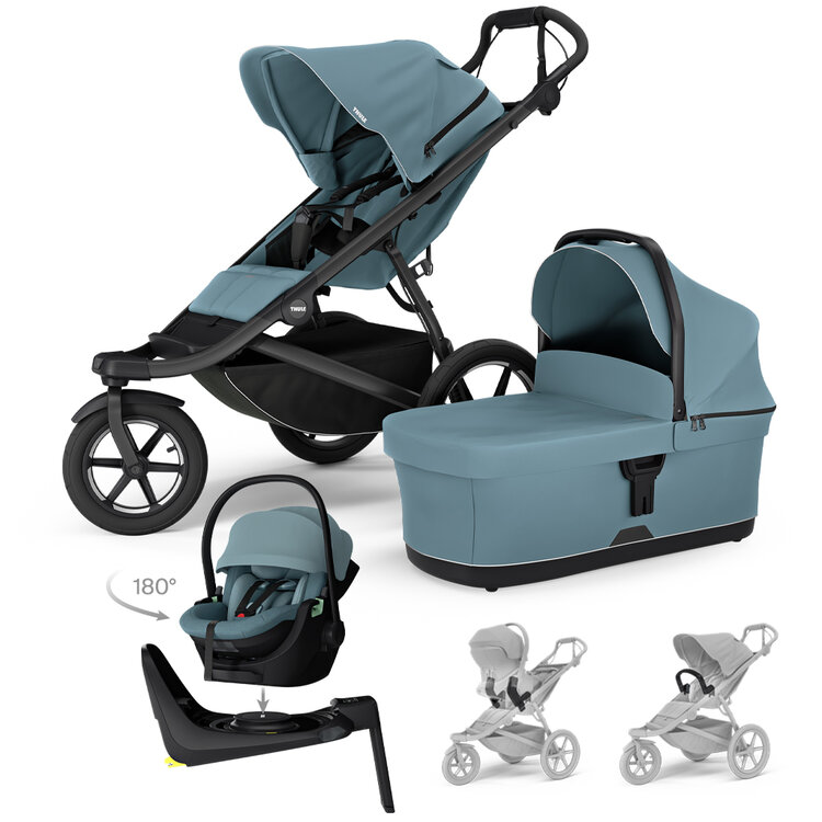 THULE SZETT 4 az 1-ben Urban Glide 3 Mid Blue babakocsi autósüléssel Maple Mid Blue, alap, kiegészítők akciós termékkép 1