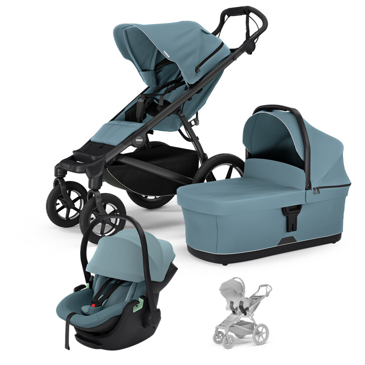 THULE SZETT 3 az 1-ben Urban Glide 4 Mid Blue babakocsi Maple Mid Blue autósüléssel és adapterekkel akciós termékkép 1