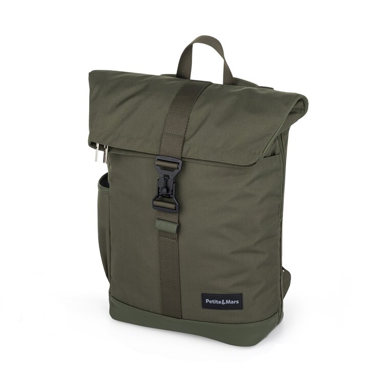 PETITE&MARS Batoh přebalovací na kočárek Jackob Military Green