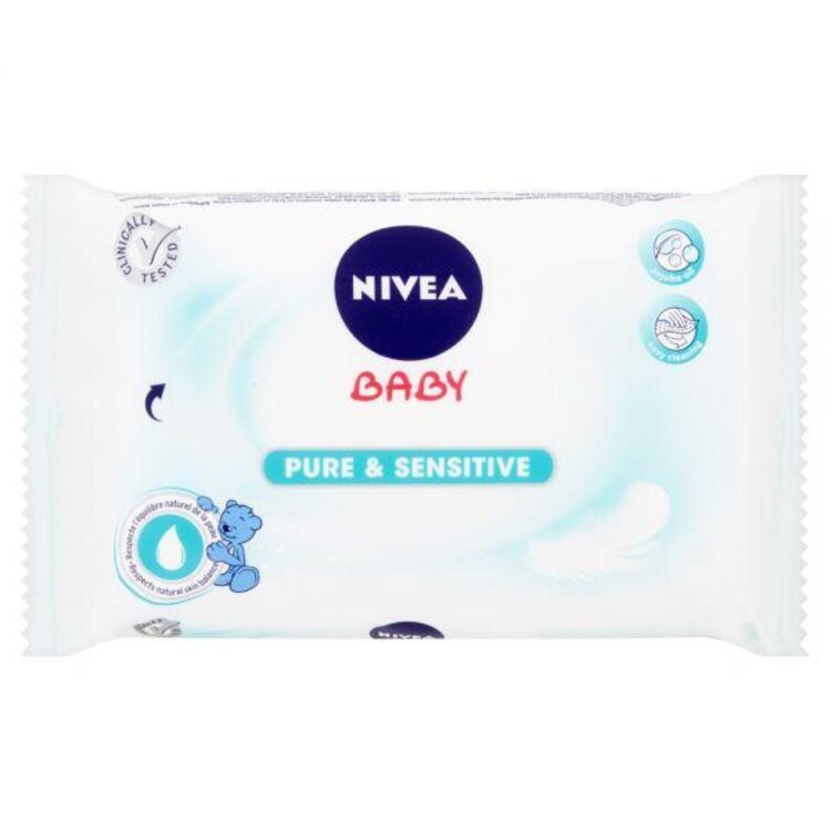 NIVEA Baby Pure & Sensitive 63 ks - vlhčené ubrousky