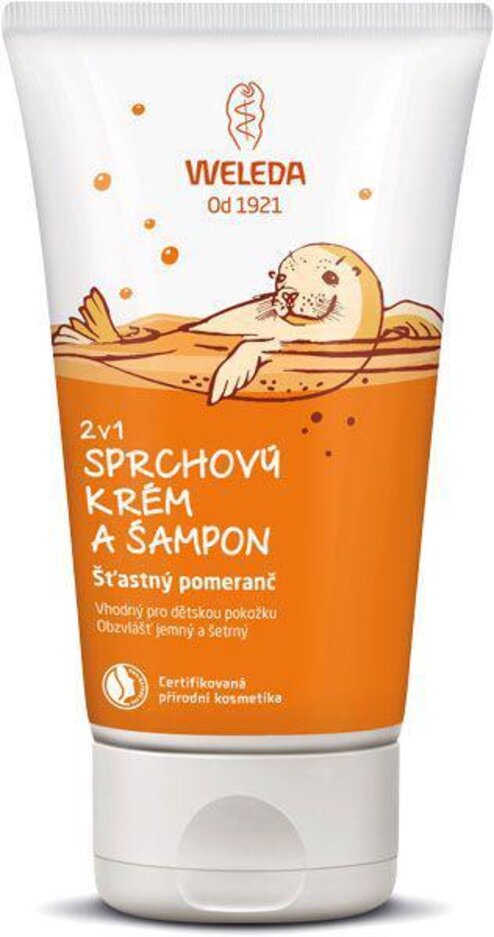 WELEDA 2 v 1 Sprchový krém a šampon, Šťastný pomeranč 150 ml