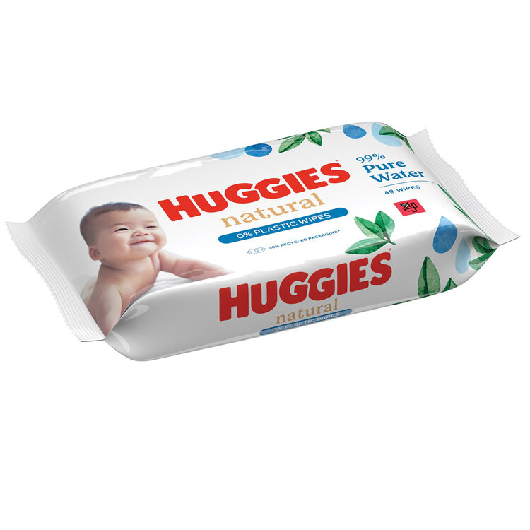 HUGGIES® Natural Pure Water Ubrousky vlhčené 48 ks