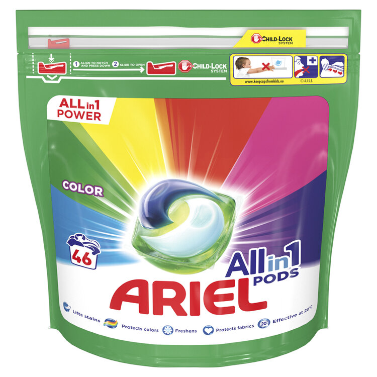 ARIEL All-in-1 PODs Color Kapsuly gélové na pranie 46 ks