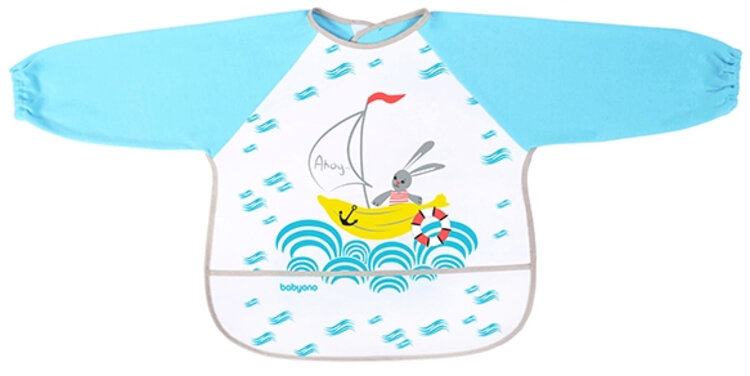 BABYONO Bryndák s dlouhým rukávem modrý 24m+, 35x40 cm