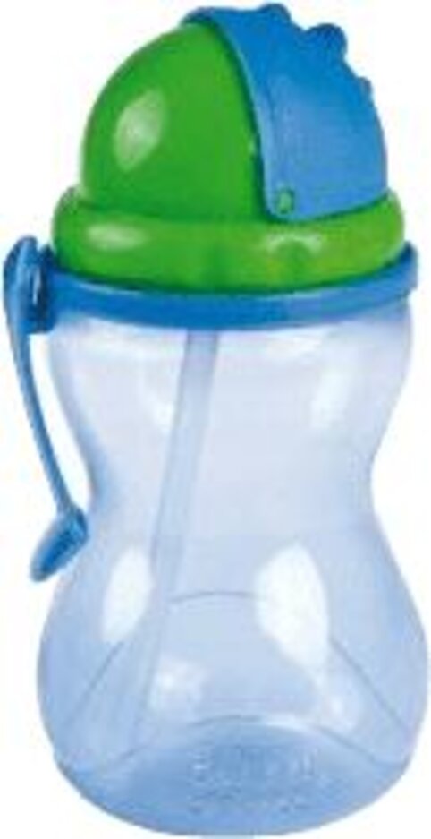 CANPOL BABIES Fľaša športová sa slamkou 370ml - modrá