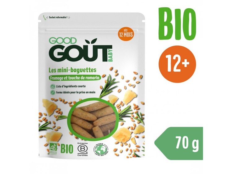 EXP: 21.07.2024 GOOD GOUT Mini bagetky s rozmarýnem a sýrem 70g