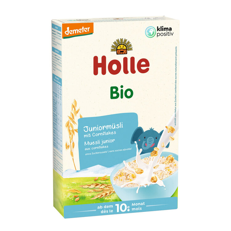 HOLLE Organické junior müsli vícezrnné s kukuřičnými lupínky, 250 g