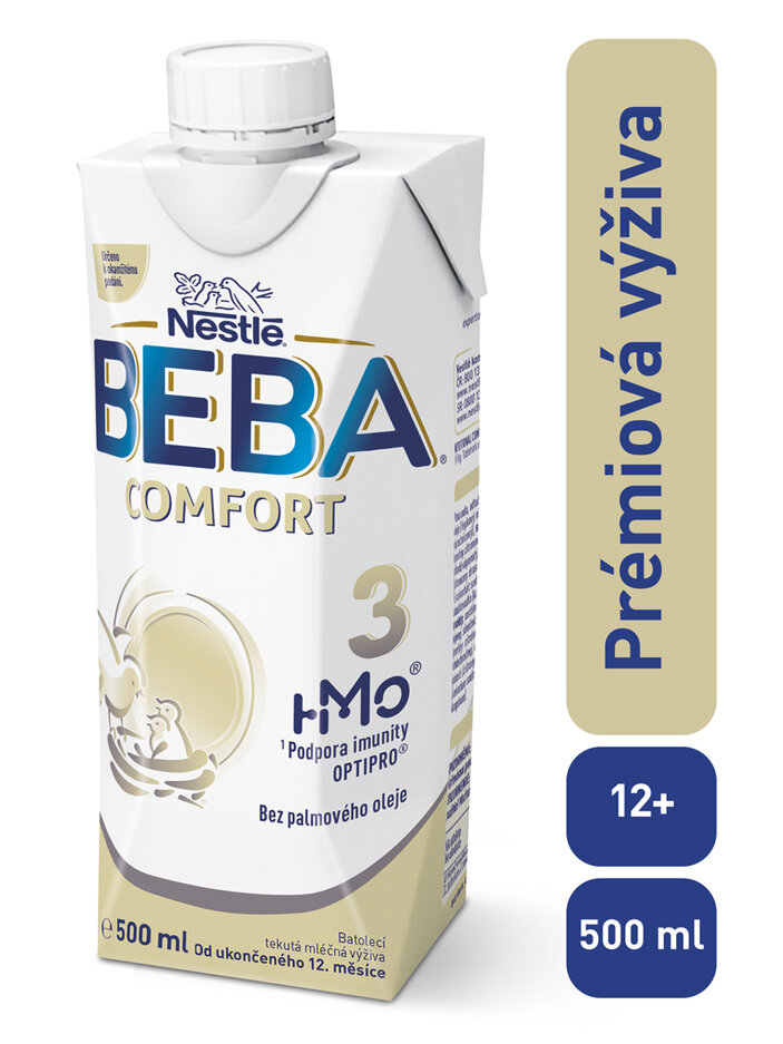 BEBA COMFORT 3 HM-O, Tekutá batolecí mléčná výživa 12+, tetra pack, 500 ml