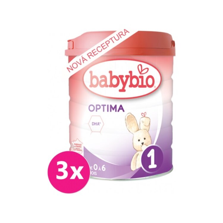 3x BABYBIO OPTIMA 1 kojenecké bio mléko (800 g)