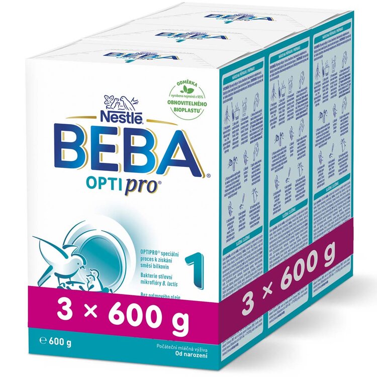 3x BEBA OPTIPRO 1, 600 g - Počiatočné dojčenské mlieko