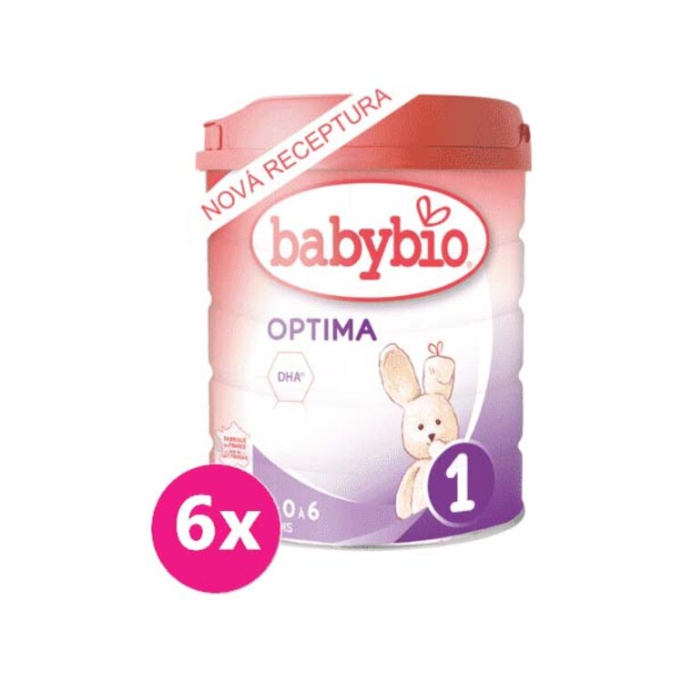 6x BABYBIO OPTIMA 1 kojenecké bio mléko (800 g)