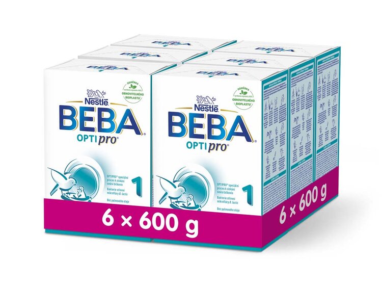 6x BEBA OPTIPRO 1, 600 g - Počiatočné dojčenské mlieko