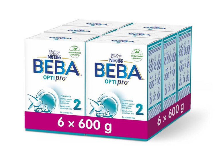6x BEBA OPTIPRO 2, 600 g - Pokračovací kojenecké mléko