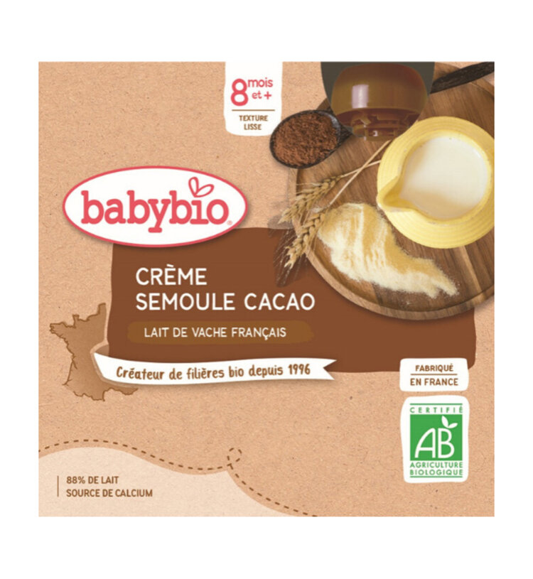 BABYBIO Kapsička krém kakao krupička 4x 85 g