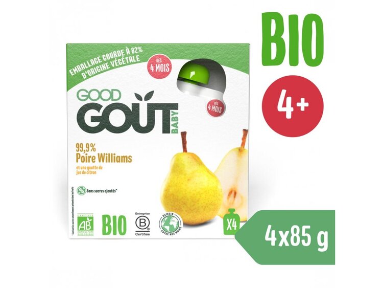 EXP: 14.10.2024 4x GOOD GOUT BIO Hruška 85 g