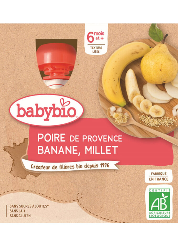 EXP: 19.03.2025 4x BABYBIO Kapsička hruška banán proso (90 g)