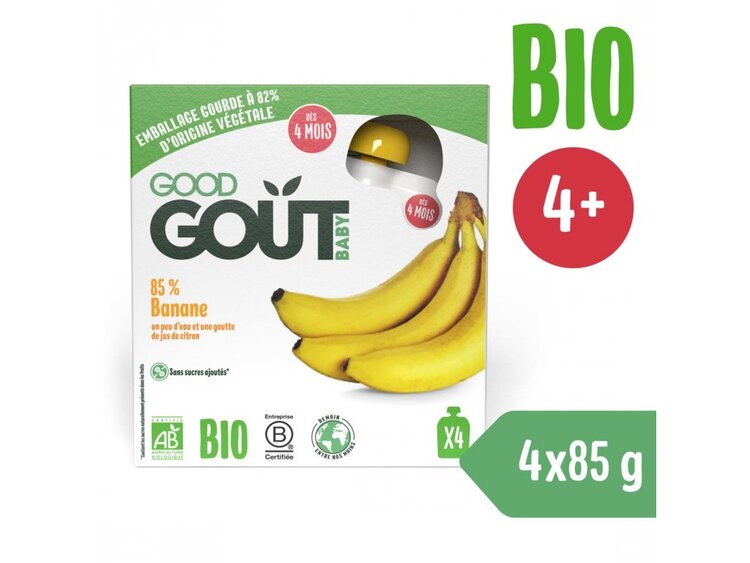 EXP: 26.07.2024 4x GOOD GOUT BIO Banán 85 g