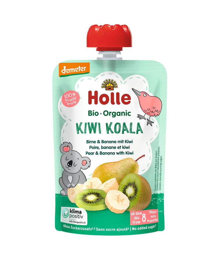 EXP: 16.02.2025 HOLLE BIO Kapsička Kiwi Koala hruška, banán, kiwi pro děti od 8. měsíce, 100 g