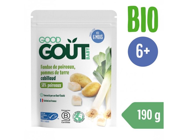 Good Gout Bio Pórek s brambůrkem a treskou 190 g