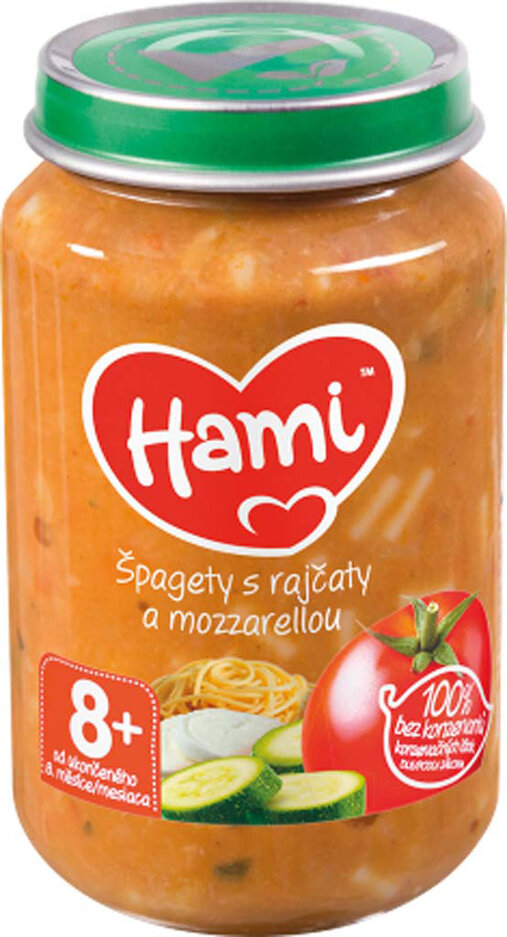 HAMI Špagety s rajčaty a mozzarelou (200 g) - zeleninový příkrm