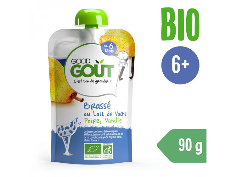 Kapsička vanilkový jogurt s hruškou Good Gout Bio 90 g