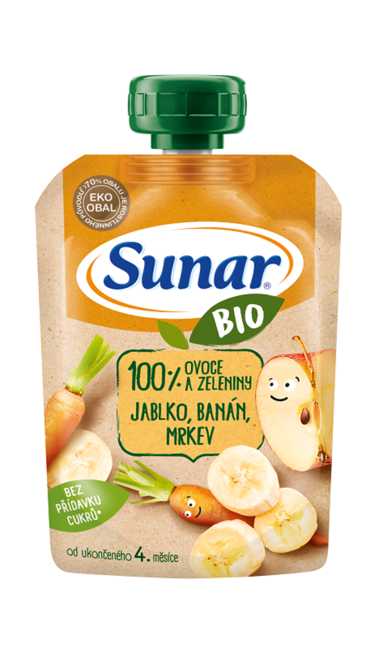 Sunar BIO kapsička Jablko banán mrkev 100 g