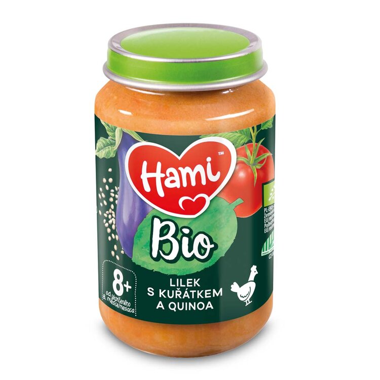 Hami Bio Lilek s kuřátkem a quinoa 8m+ 190 g