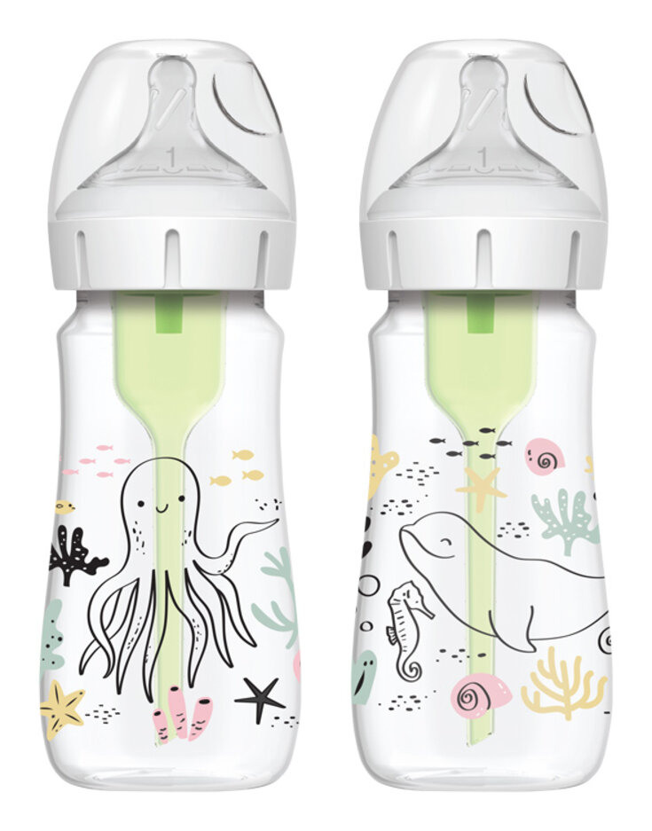 DR.BROWN'S Láhev kojenecká antikoliková Oceán Options+ Wide-Neck 270ml 2 ks WB92028