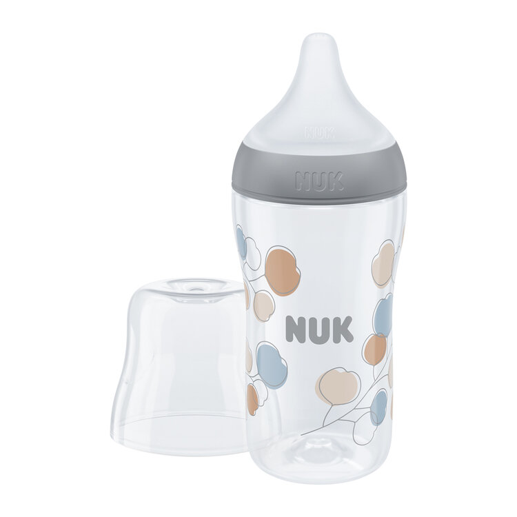 NUK Láhev kojenecká s kontrolou teploty Perfect Match 260 ml šedá